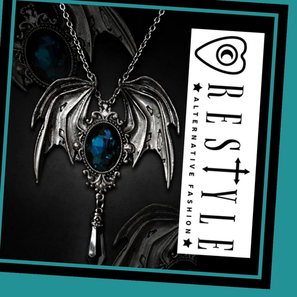 Restyle Jewelry - Pendant & Brooch in one bat necklace DELLA MORTE
